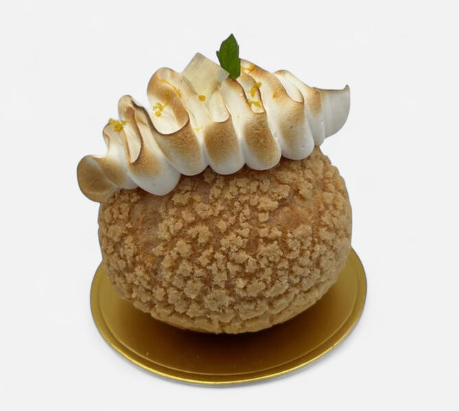Lemon pastry cream and toasted marshmallow fluff